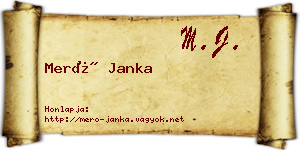 Merő Janka névjegykártya